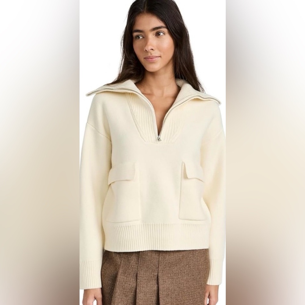 Anthropologie English Factory V-neck zip up sweater with front pockets size xs